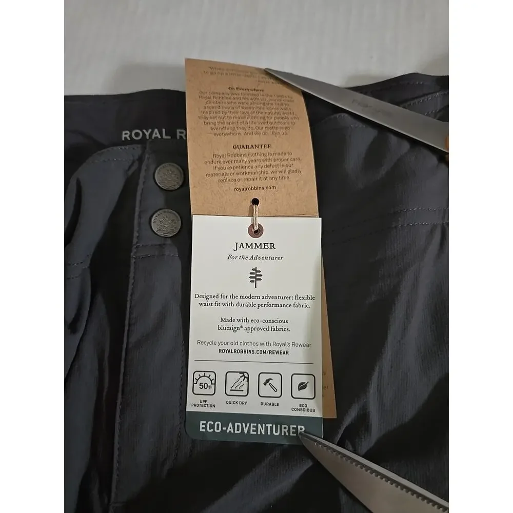 Royal Robbins Womens Jammer II‎ Pant Y34176 568 Asphalt Gray Size 12 Short NWT - Picture 11 of 12